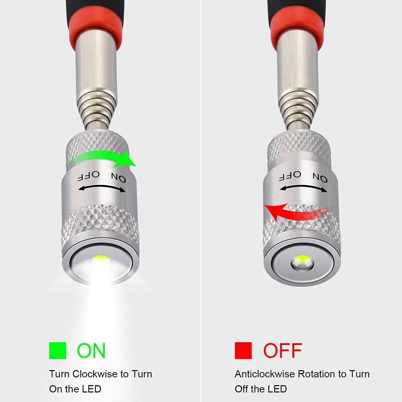 Telescopic Magnetic Pickup Tool with LED