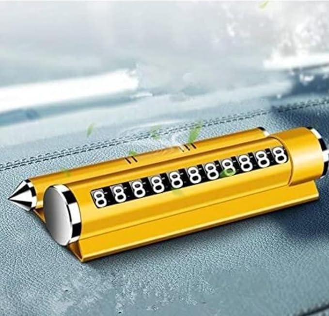 2-in-1 Multipurpose Car Safety Hammer with Parking Number Display